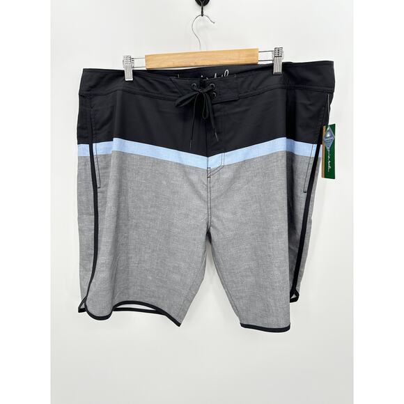 Travis Mathew Board Shorts Men 42 NWT Black Grey Level Five Heat Eco Collection - Picture 8 of 8